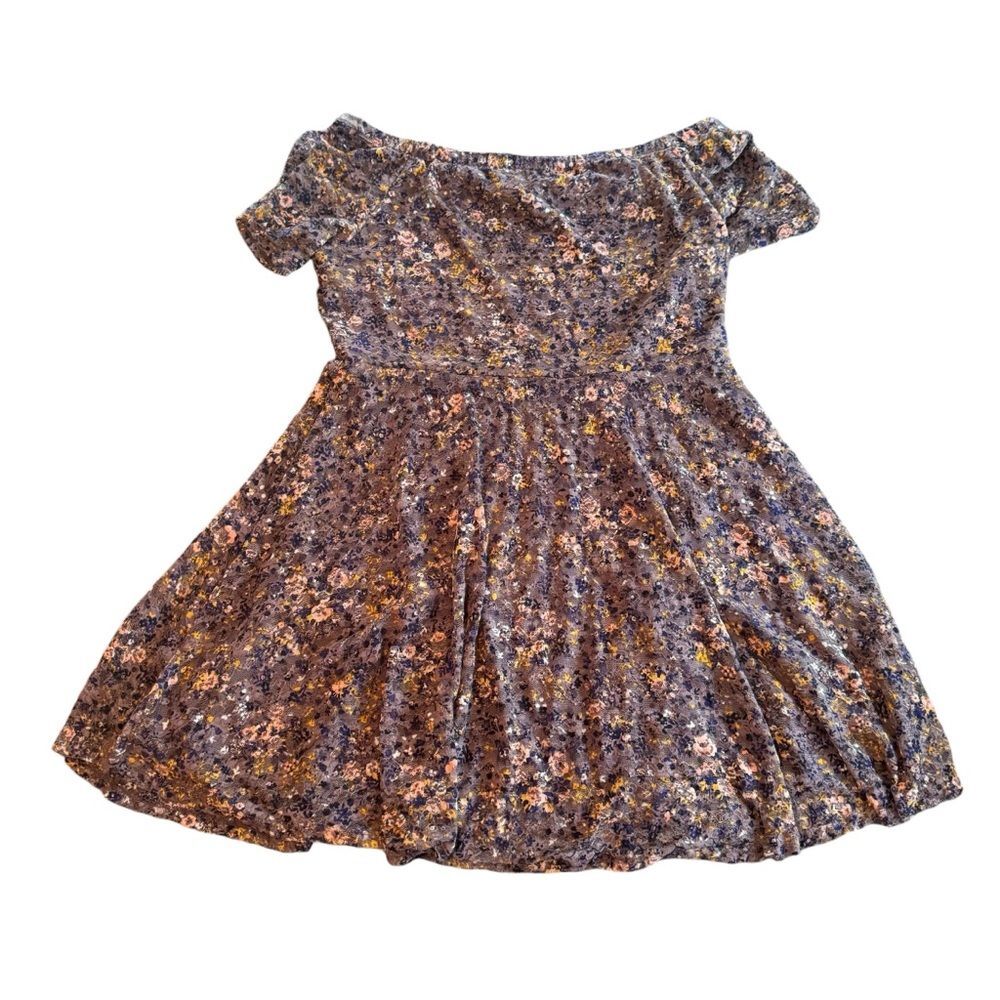 Xhilaration Summer Spring Floral Lace Dress Size XXL Purple Fit and Flare